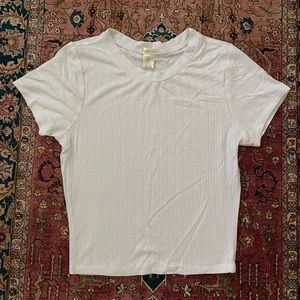 White slightly cropped Tight fitting shirt